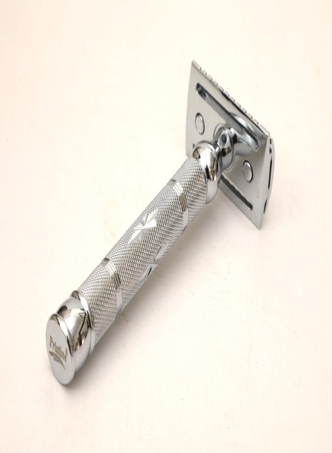 بريستين ماكينة حلاقة رجالية آمنة ذات حدين من بريستين - كروم PS-15 (مشط دقيق) - Image 2